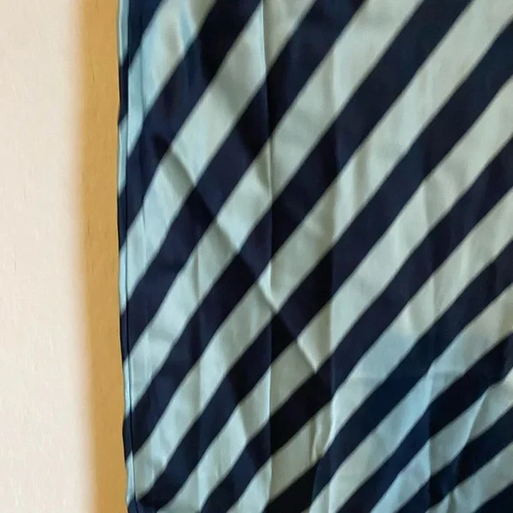 Anthropologie Texco Satin Blue Diagonal Stripe Boho Coquette Maxi Skirt XXS - Picture 11 of 13